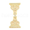 Rack Plating Brass Micro Pave Clear Cubic Zirconia Fold Over Clasps ZIRC-F140-06G-1