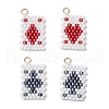 4Pcs Cylinder Seed Flat Round Pendants PALLOY-MZ00594-1