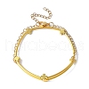 Brass Tube Beads Bracelets for Women BJEW-JB11589-01-2
