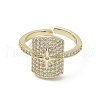 Rack Plating Brass Micro Pave Cubic Zirconia Open Cuff Rings RJEW-K257-38G-2