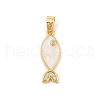 Brass Micro Pave Cubic Zirconia Pendants KK-R100-09G-03-1