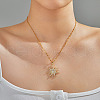 Vintage Elegant Brass Micro Pave Cubic Zirconed Sunflower Pendant Necklaces HC3045-2