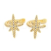 Brass Micro Pave Cubic Zirconia Cuff Earrings EJEW-C104-091G-1