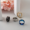 4 Colors Stainless Steel Grooved Finger Ring Settings STAS-TA0001-26A-5
