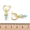 Natural Flower Amazonite Hoop Earrings EJEW-P306-01G-11-5