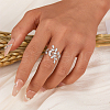 925 Sterling Silver Micro Pave Cubic Zirconia Open Rings for Women IW9494-3-3