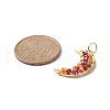 Glass Bead Moon Pendants PALLOY-JF02019-3