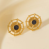Vintage French Style Stainless Steel Sun Stud Earrings BK1028-3-1