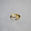 Brass Micro Pave Clear Cubic Zirconia Cuff Rings for Women WG54647-10-1