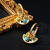 Ethnic Style Half Round Brass Enamel Hoop Earrings FS-WGDD89B-01-1