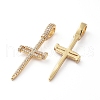 Brass Micro Pave Clear Cubic Zirconia Pendants ZIRC-L076-034G-2