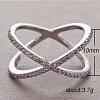 Simple Style Brass Cubic Zirconia Finger Rings FS-WG32029-03-2