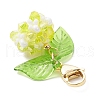 Flower Acrylic & Glass Pearl Pendant Decorations HJEW-MZ00219-01-4