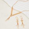 Elegant Vintage Brass Butterfly Tassel Pendant Necklaces & Earring Set for Women OI2557-1