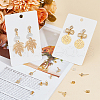 Beebeecraft 12Pcs 3 Style Flat Round Brass Micro Clear Cubic Zirconia Stud Earring Findings KK-BBC0012-71-4