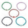 5Pcs 5 Colors Acrylic Beads Stretch Bracelets for Women Men BJEW-JB11432-2