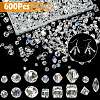 600Pcs 15 Style Electroplate Transparent Glass Beads EGLA-YW0003-08-1