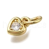 Brass Micro Pave Clear Cubic Zirconia Pendants ZIRC-I070-022G-2