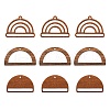 18Pcs 3 Style Walnut Wood Pendants WOOD-LS0001-43-2