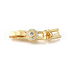 Brass Micro Pave Clear Cubic Zirconia Fold Over Clasps KK-R222-04G-1