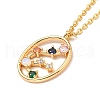 Colorful Cubic Zirconia Constellation Pendant Necklace NJEW-H166-01B-2