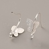 Brass Butterfly Earring Hooks EJEW-WH0015-12S-2