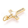 Brass Micro Pave Clear Cubic Zirconia Pendants KK-N268-11G-2