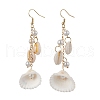 304 Stainless Steel Shell Shape Dangle Earrings EJEW-JE06382-3