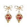 Brass Diamond Dangle Stud Earrings EJEW-MZ00465-3