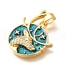 Brass Micro Pave Clear Cubic Zirconia Pendents KK-R212-13G-06-2