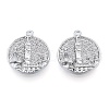 Brass Micro Pave Clear Cubic Zirconia Pendants KK-N216-566P-2