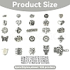 100Pcs 25 Styles Tibetan Style Alloy Beads TIBEB-YW0001-29-2