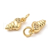 Rack Plating Brass Micro Pave Clear Cubic Zirconia Charms KK-I706-06G-2