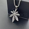 Retro Rock Punk Men's Maple Leaf Stainless Steel Pendant Necklaces DF8186-3