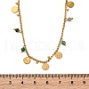 304 Stainless Steel Rhinestone Disc Bib Necklaces NJEW-U026-02G-5