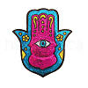 Hamsa Hand with Evil Eye Computerized Embroidery Cloth Iron on/Sew on Sequin Patches WG63761-02-1
