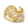 Rack Plating Brass Micro Pave Clear Cubic Zirconia Pendants KK-P267-05A-G-2