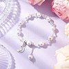 2Pcs Shell Pearl & Glass Round Beaded Bracelets BJEW-JB11857-4