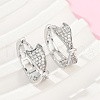 Brass Clear Cubic Zirconia Hoop Earrings EJEW-Q016-01P-1