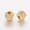 Brass Micro Pave Cubic Zirconia Beads ZIRC-K063-20G-1