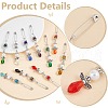 20Pcs 10 Colors Glass & Alloy Angel Brooch JEWB-WR00001-4