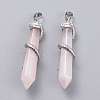 Natural Rose Quartz Big Pointed Pendants X-G-F696-B13-2