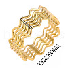 Fashionable Minimalist 304 Stainless Steel Wave Wide Band Rings for Women ED9860-2-1