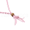 Braided Waxed Cord Empty Macrame Pouch Slider Necklace Making FIND-C061-01F-2