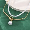 304 Stainless Steel Double Layered Necklaces NJEW-R026-28G-3