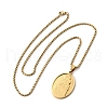 Religion 304 Stainless Steel Oval with Virgin Mary Pendant Necklaces for Women NJEW-M105-11G-2