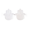 Natural Quartz Crystal Hamsa Hand with Eye Figurines DJEW-N003-04J-2