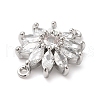 Brass Pave Clear Cubic Zirconia Connector Charms KK-G503-27P-2