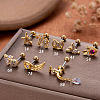 Flower Brass Micro Pave Clear Cubic Zirconia Cartilage Earrings FS-WG6E9F9-09-1