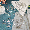 54Pcs 9 Styles Tibetan Style Alloy Toggle Clasps FIND-TA0003-93-5